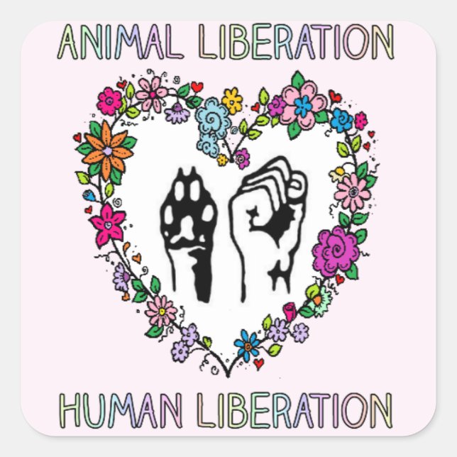Animal rights sticker. square sticker (Front)