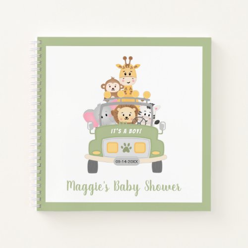 Animal Safari Baby Shower Guest Book