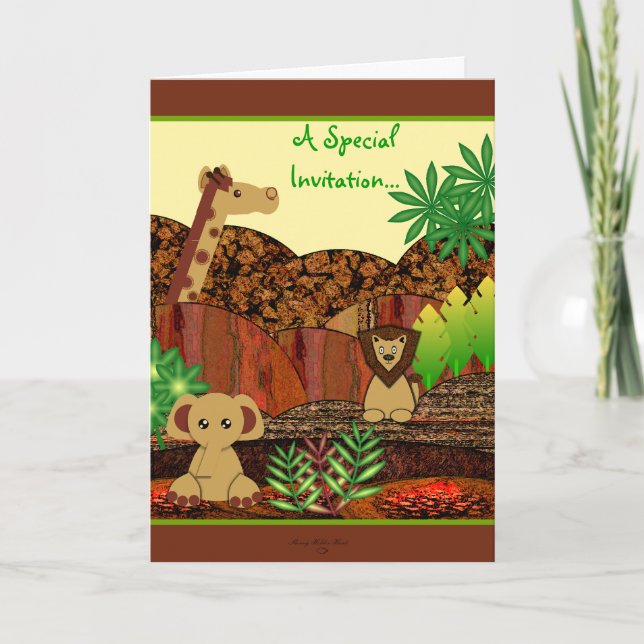 Animal Safari Baby Shower Invitation (Front)