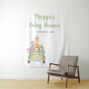 Animal Safari Baby Shower Photo Booth Tapestry