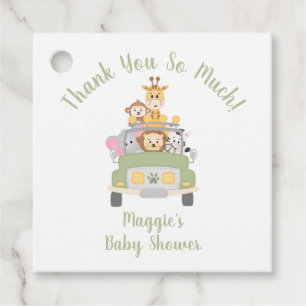 Animal Safari Baby Shower Thank You Favor Tags