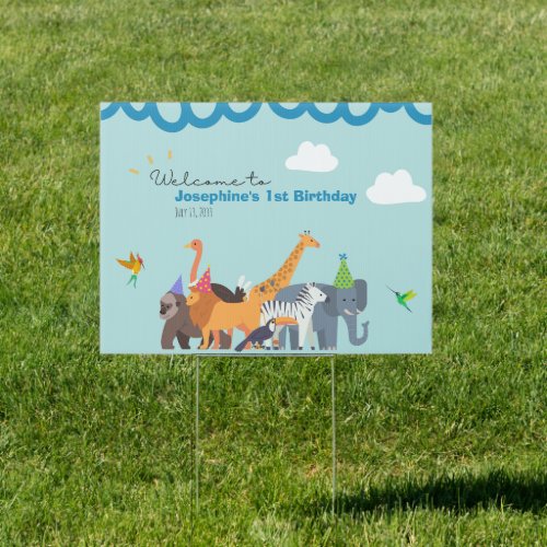 Animal Safari Birthday Party Yard Sign