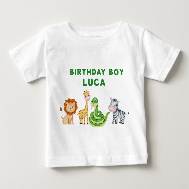 Animal Safari Birthday T-Shirt (Front)