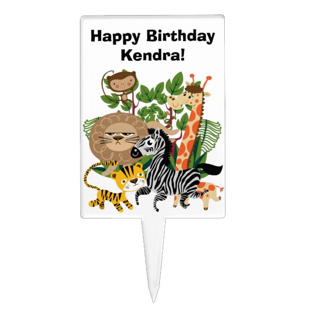 Animal Safari Cake Topper (Front)