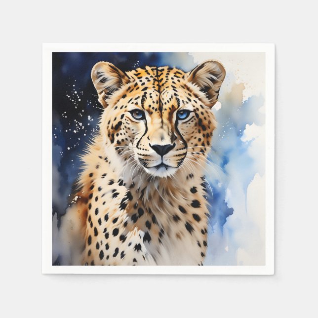 Animal Safari Cheetah Watercolor Napkins (Front)