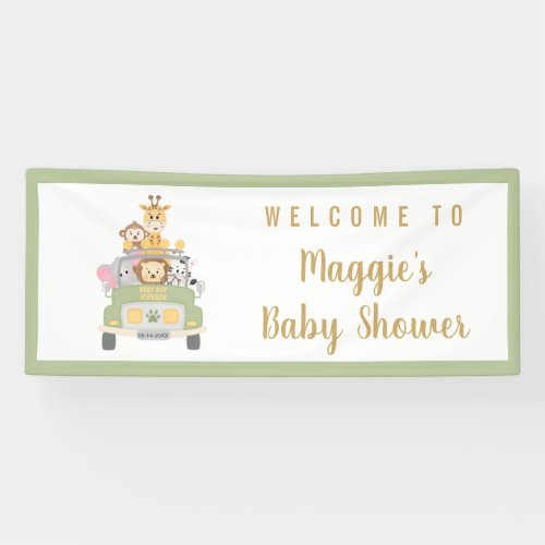 Animal Safari Cute Baby Shower Welcome Banner