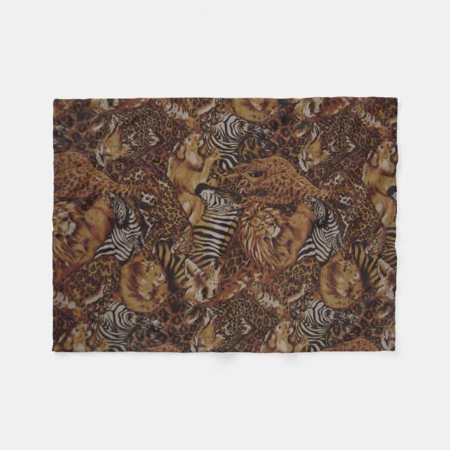 ANIMAL SAFARI JUNGLE FLEECE BLANKET (Front (Horizontal))