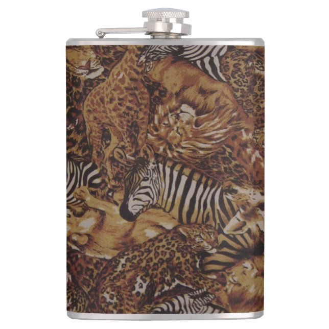 ANIMAL SAFARI JUNGLE HIP FLASK (Front)