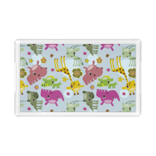 animal safari pattern acrylic tray