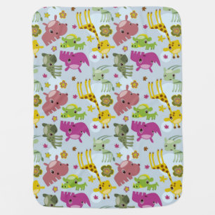 animal safari pattern baby blanket