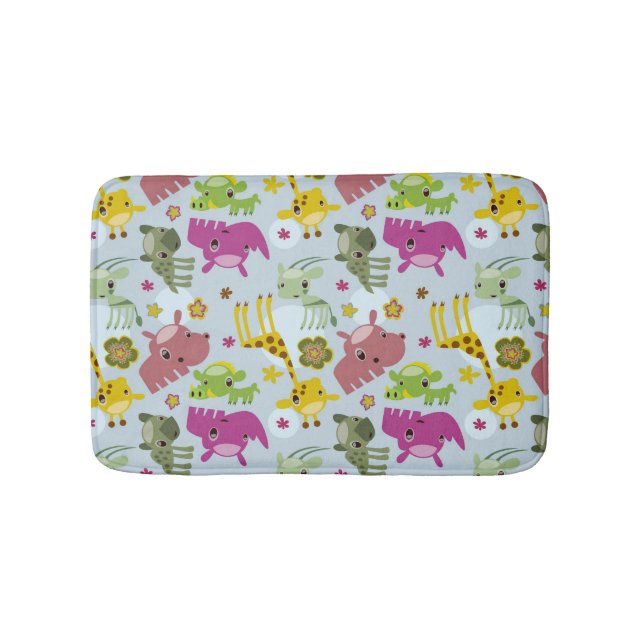 animal safari pattern bathroom mat (Front)