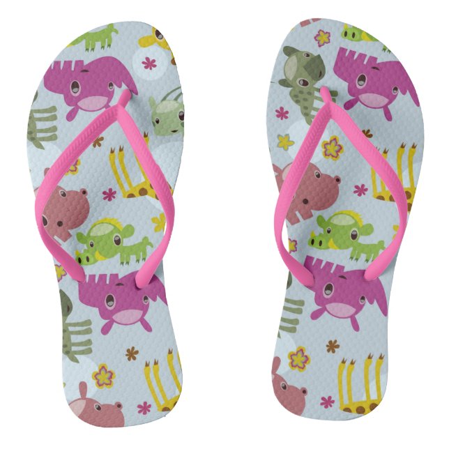 animal safari pattern flip flops (Footbed)
