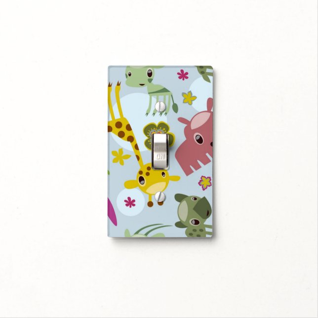 animal safari pattern light switch cover (In Situ)
