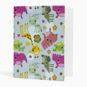 animal safari pattern mini binder