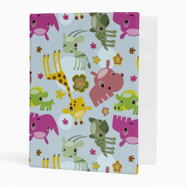 animal safari pattern mini binder (Front/Inside)