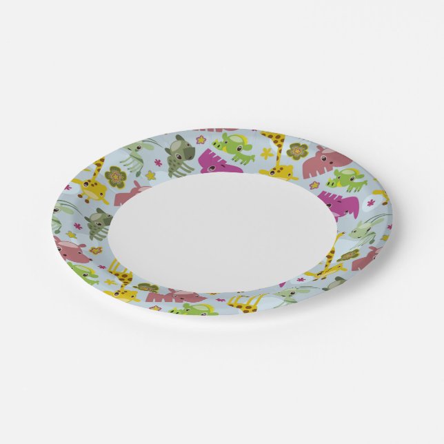 animal safari pattern paper plates (Angled)