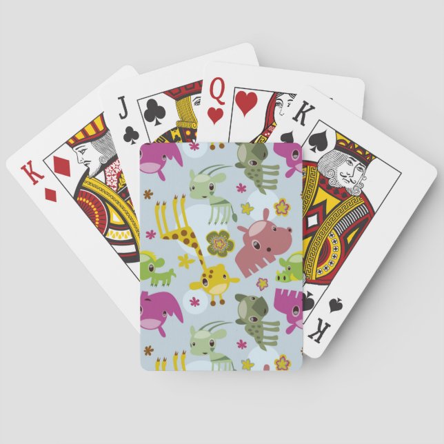 animal safari pattern poker cards (Back)