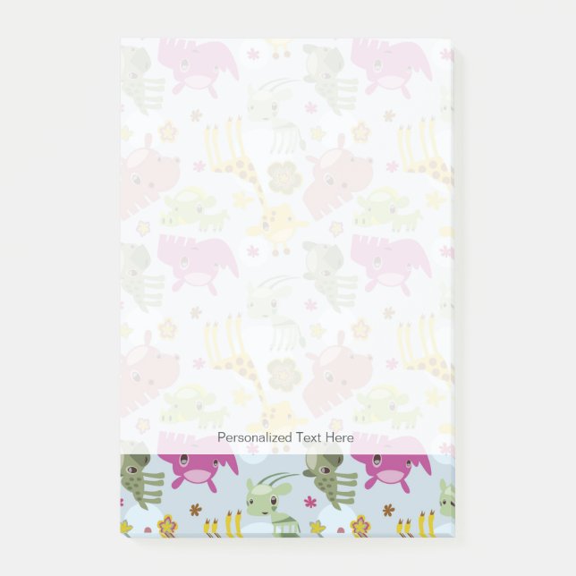 animal safari pattern post-it notes (Front)