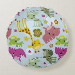 animal safari pattern round pillow