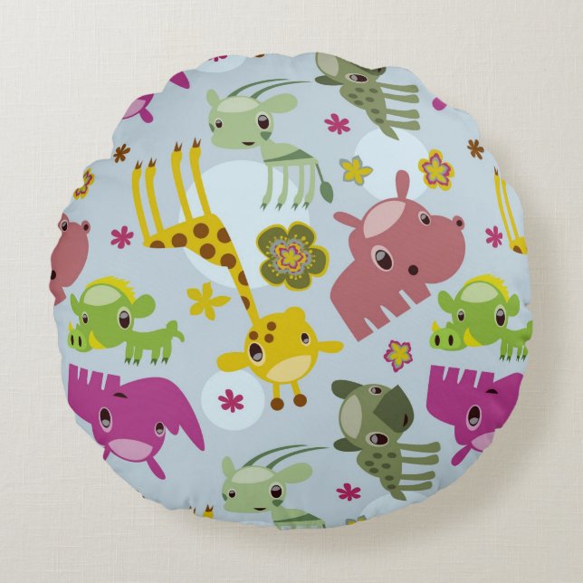 animal safari pattern round pillow (Front)
