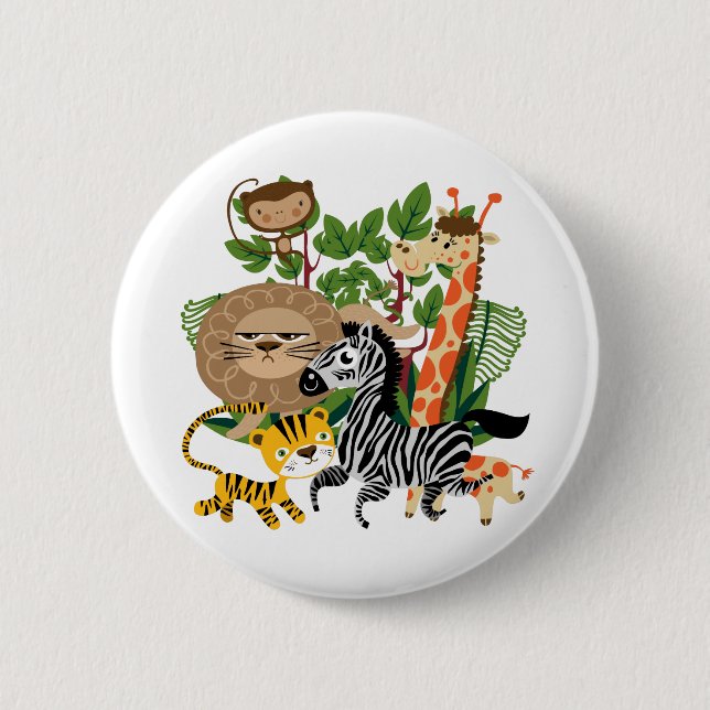 Animal Safari Pinback Button (Front)