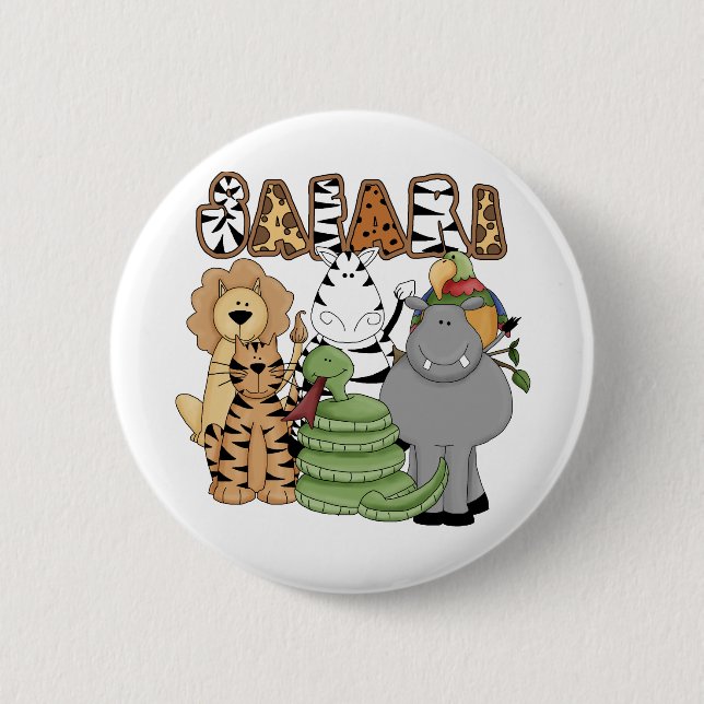 Animal Safari Pinback Button (Front)