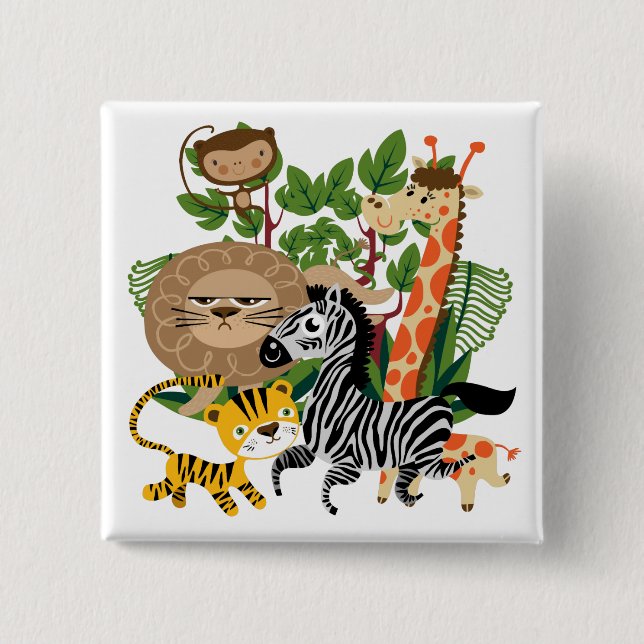 Animal Safari Pinback Button (Front)
