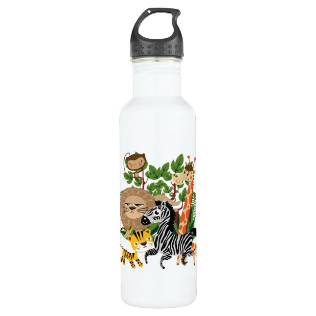 Animal Safari Stainless Steel Water Bottle (Front)