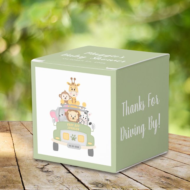 Animal Safari Thanks For Driving By Baby Shower Favor Boxes (Creator Uploaded)