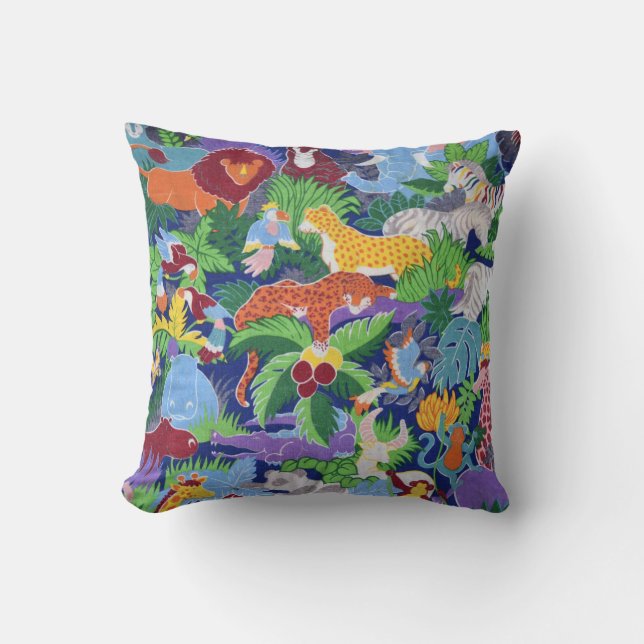 Animal Safari Throw Pillow (Front)