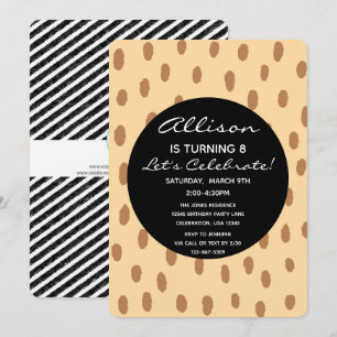 Animal Safari Zoo Giraffe Zebra Birthday Invitation