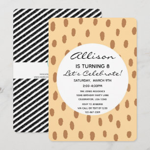 Animal Safari Zoo Giraffe Zebra Birthday Invitation