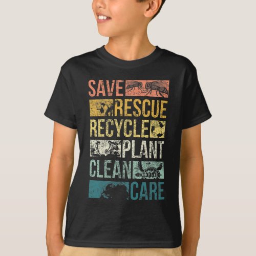 Animal Save Earth Turtle Climate Change Recycle T_Shirt