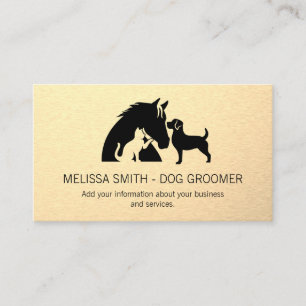 Animal Service   Horse Dog Cat Logo Appointment Card