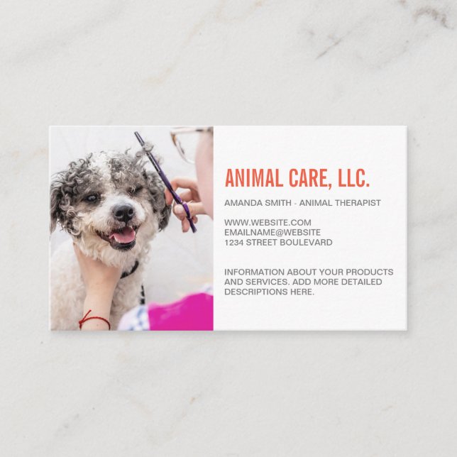 Animal Services | Dog getting Haircut Business Card (Front)