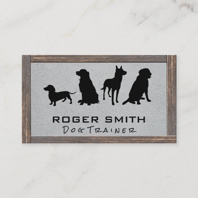 Animal Services | Dog Training | Wood Frame Business Card (Front)
