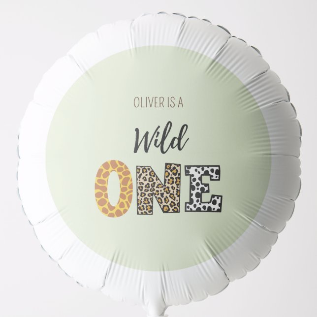 Animal Shape calligraphy wild one  Balloon (Front)