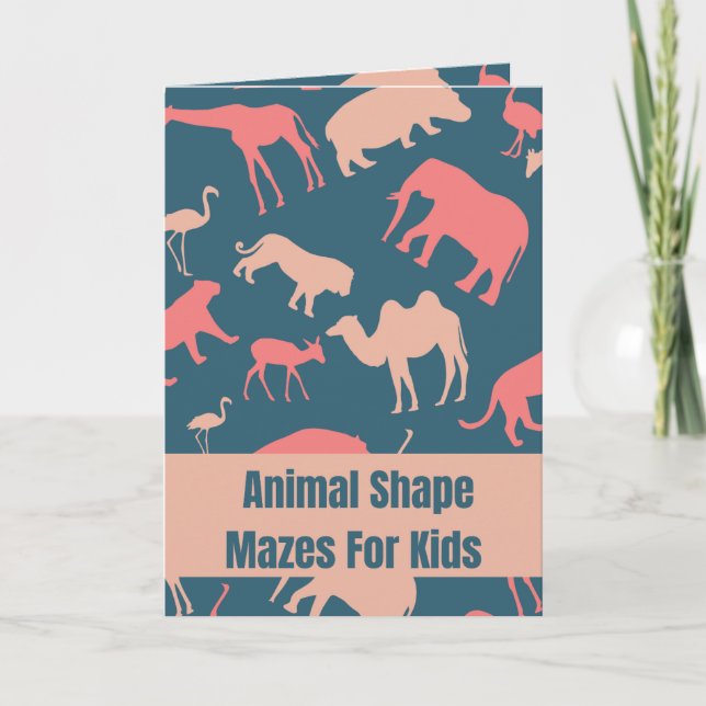  Animal Shape Mazes For Kids Folded  Card (Front)