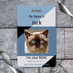 Animal Shelter Funny Cat Name Badge