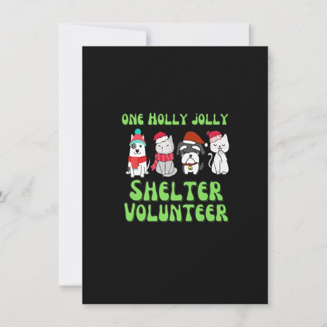 Animal shelter volunteer Christmas dog cat shelter Invitation (Front)