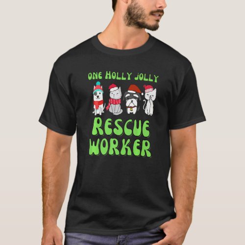 Animal shelter worker pet Christmas dog cat shelte T-Shirt