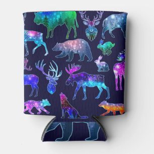 Animal Silhouettes, Galaxy Space Effect. Can Cooler