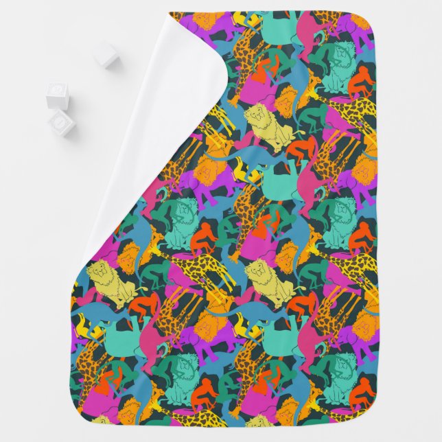 Animal Silhouettes Pattern Baby Blanket (In Situ)