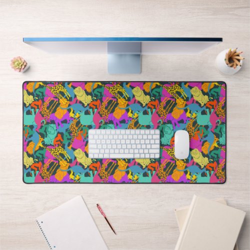 Animal Silhouettes Pattern Desk Mat