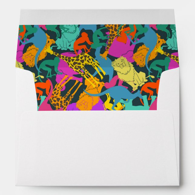 Animal Silhouettes Pattern Envelope (Back (Bottom))