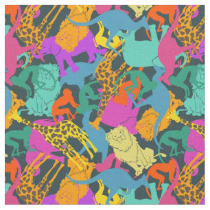 Animal Silhouettes Pattern Fabric