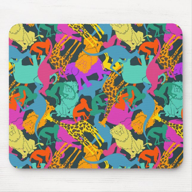Animal Silhouettes Pattern Mouse Pad (Front)