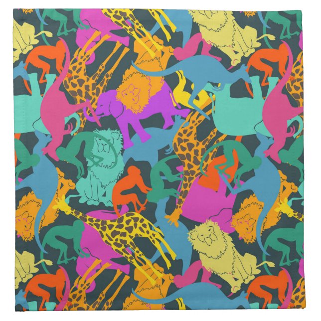 Animal Silhouettes Pattern Napkin (Front)