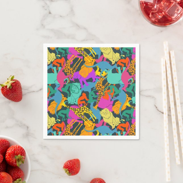 Animal Silhouettes Pattern Napkins (Insitu)