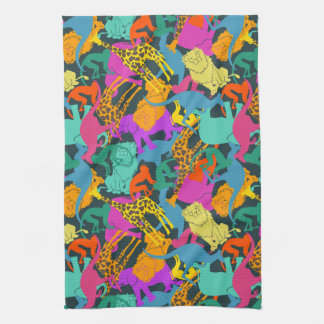 Animal Silhouettes Pattern Towel